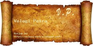 Velegi Petra névjegykártya